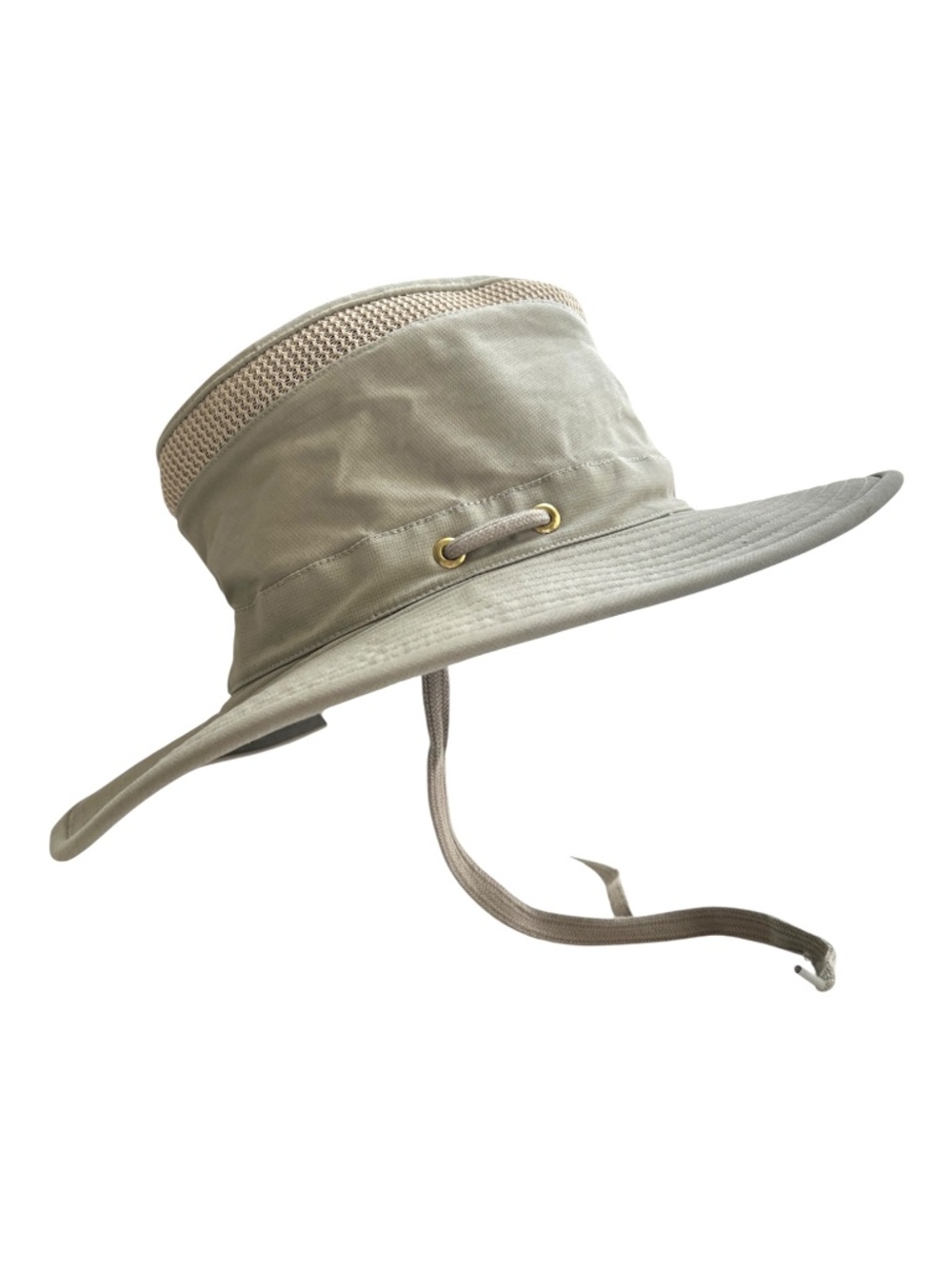 tilley Organic Airflo Hat 3 1/2" Brim Light Green 7 5/8 Chin Strap Lightweight